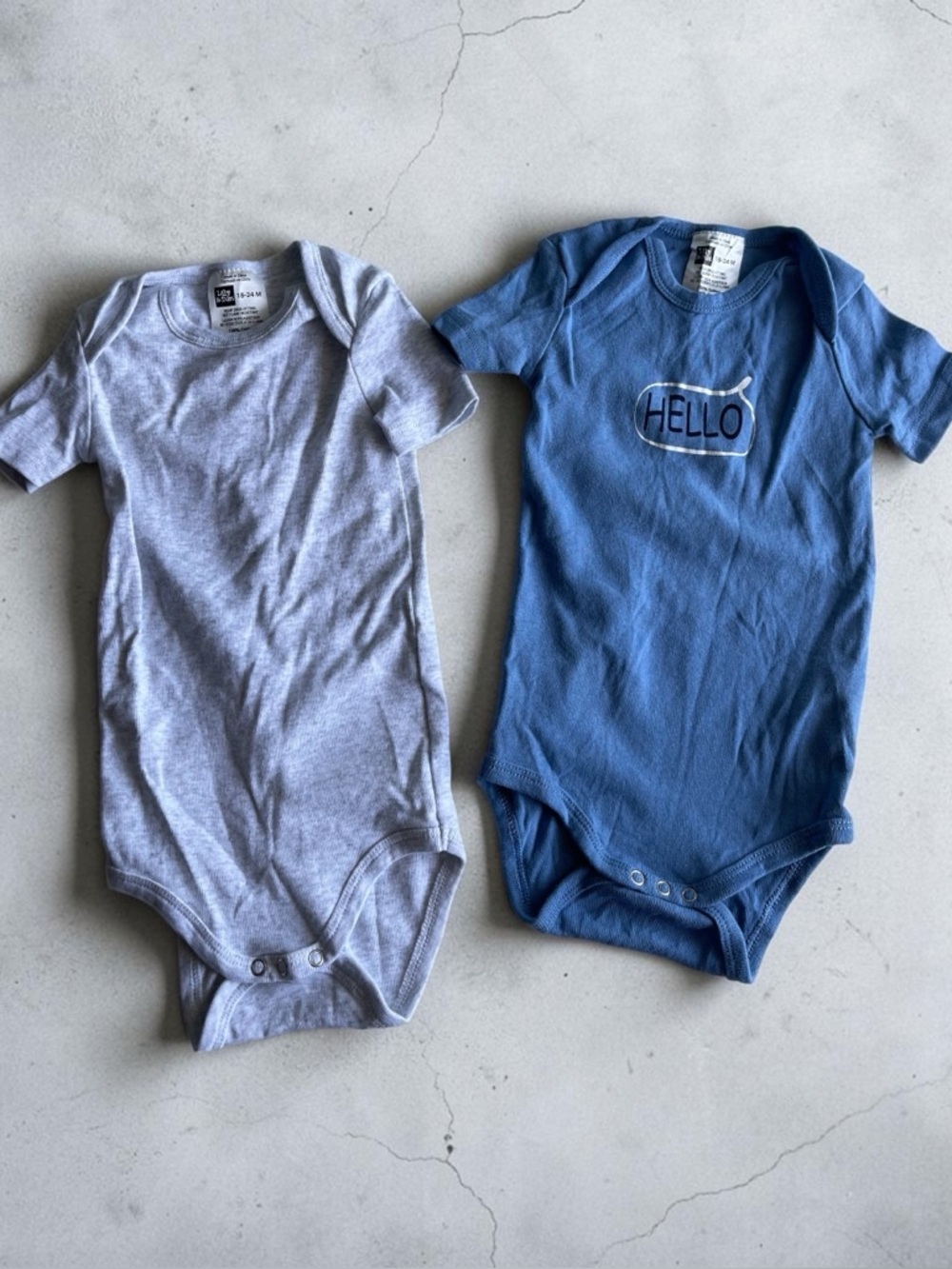 Lily And Dan One Piece Bodysuits - Blue & Light Gray